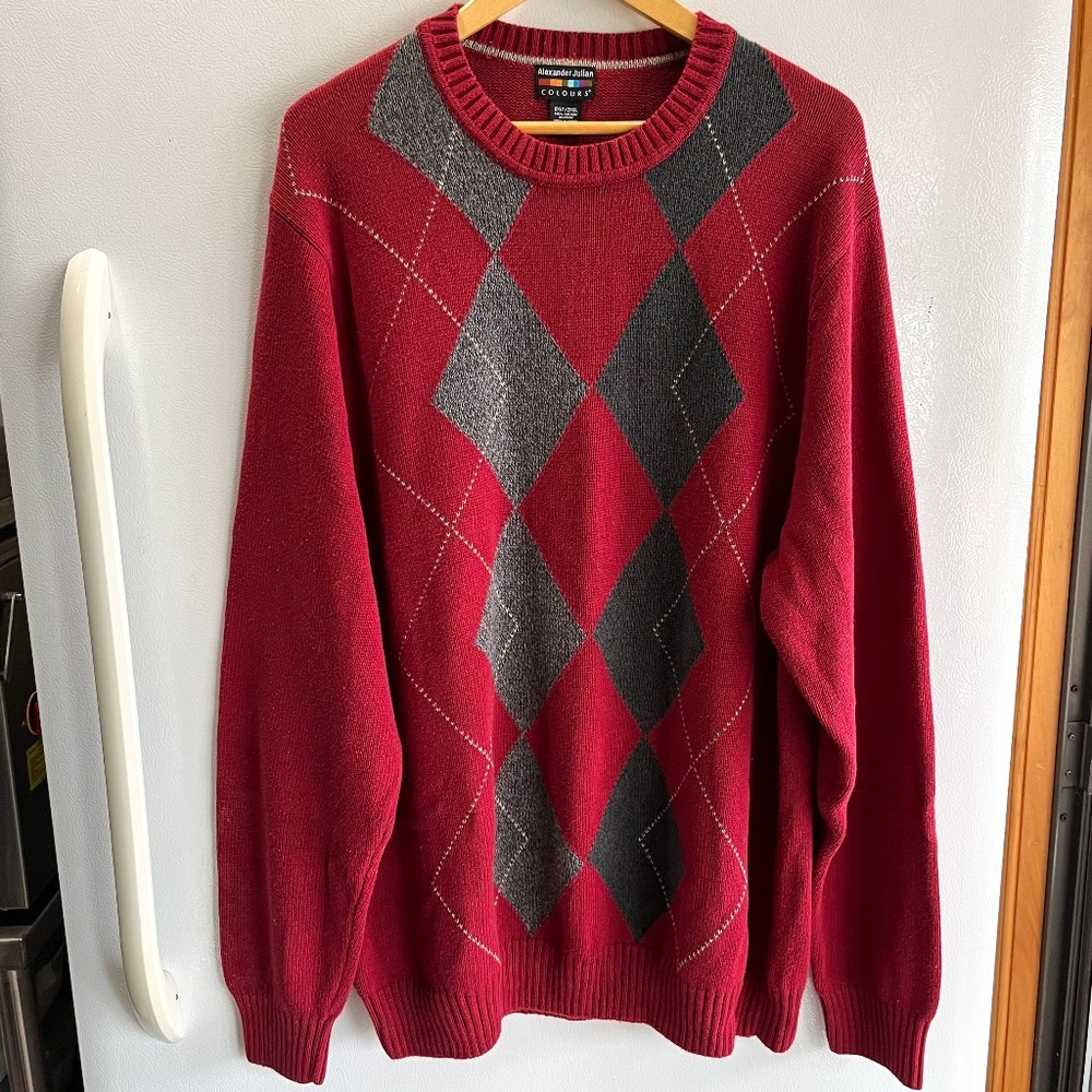 Alexander Julian Colours Mens 2XLT Argyle Sweater